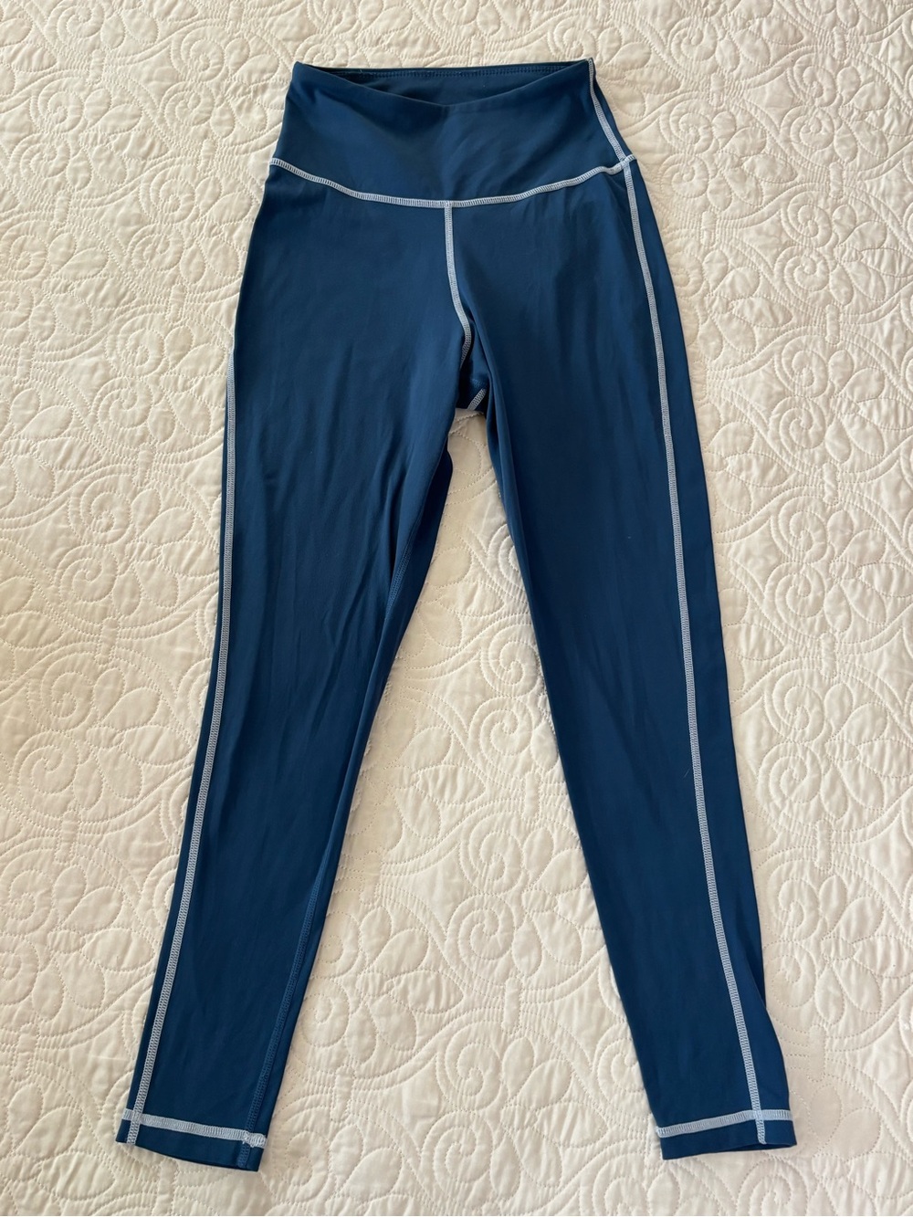 WeWoreWhat High-Rise Corset Leggings in Pale Navy